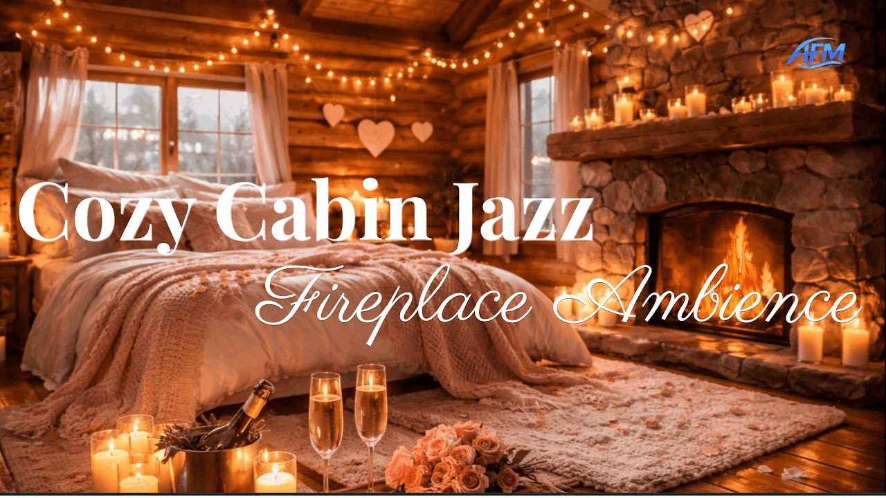 Cozy Cabin Jazz – Romantic Fireplace Ambience for Relaxing Winter Evenings