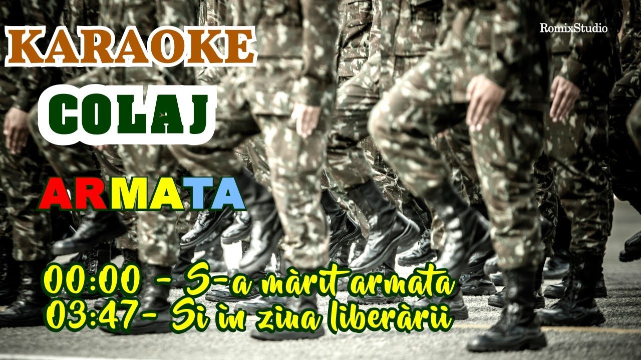 Karaoke 🆕 COLAJ 🇦🇩 S-a marit armata + Si in ziua liberarii Negativ ▶️ stil Albatros