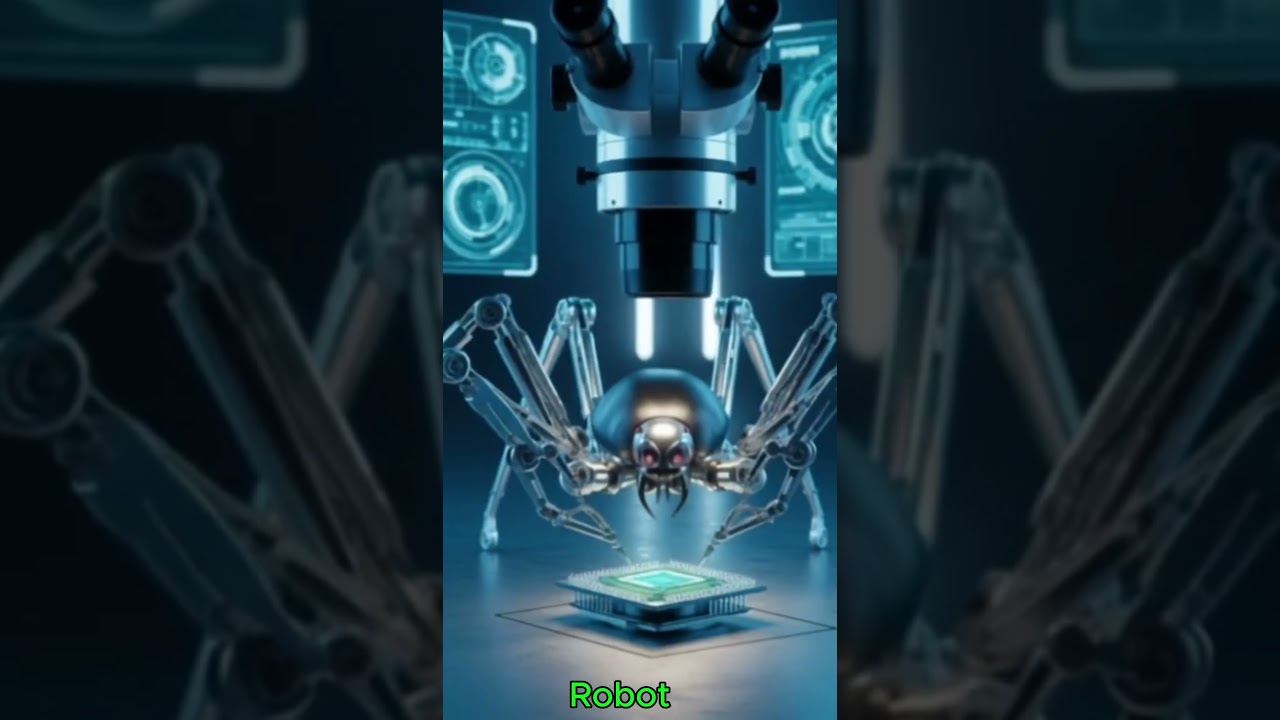 Nanotech Repair Robot at Work, Nanotech Repair Robot at Work | Futuristic Maintenance in Action