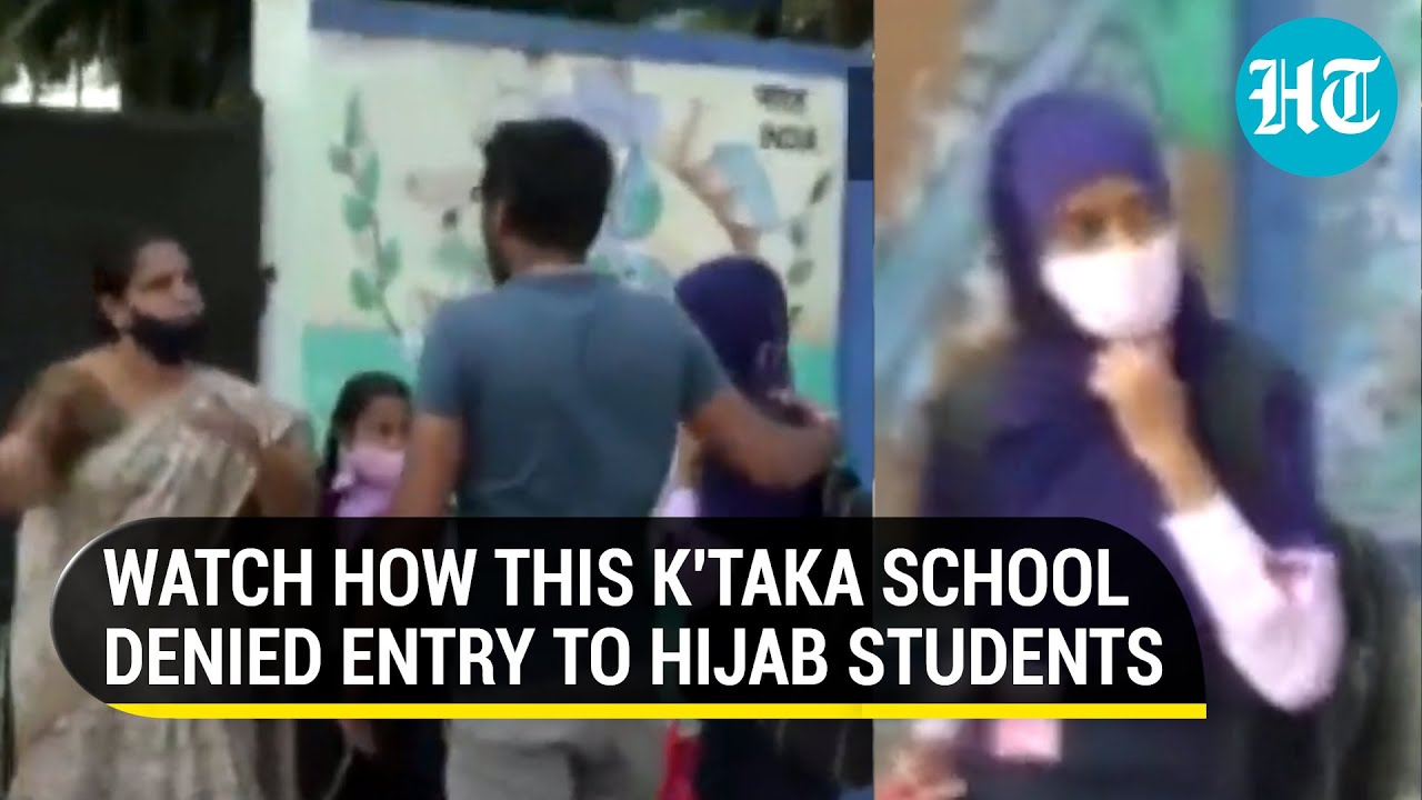 Hijab-clad students denied entry into Karnataka school; faceoff erupts between parents & teacher