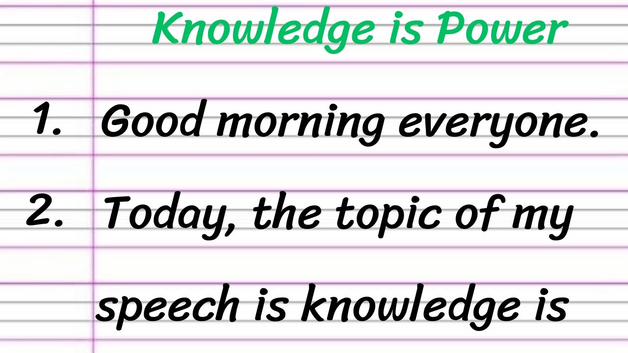 Knowledge is Power Speech in English 10 Lines || Short Speech on Knowledge is Power
