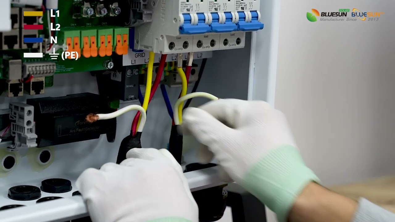 Bluesun 10KW Inverter & 10kWh Lithium Battery Wiring installation