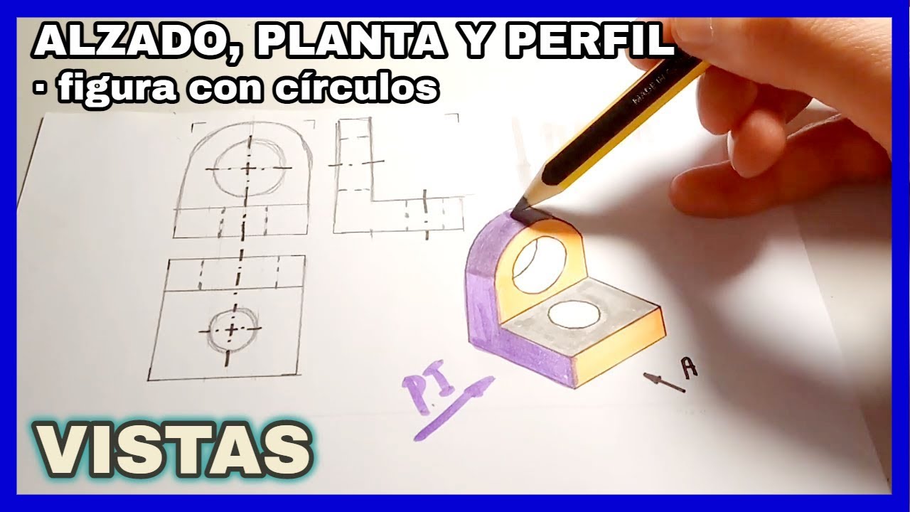 VISTAS - figura con CÍRCULOS🌕 (ALZADO, PLANTA Y PERFIL) [Resuelto✅]