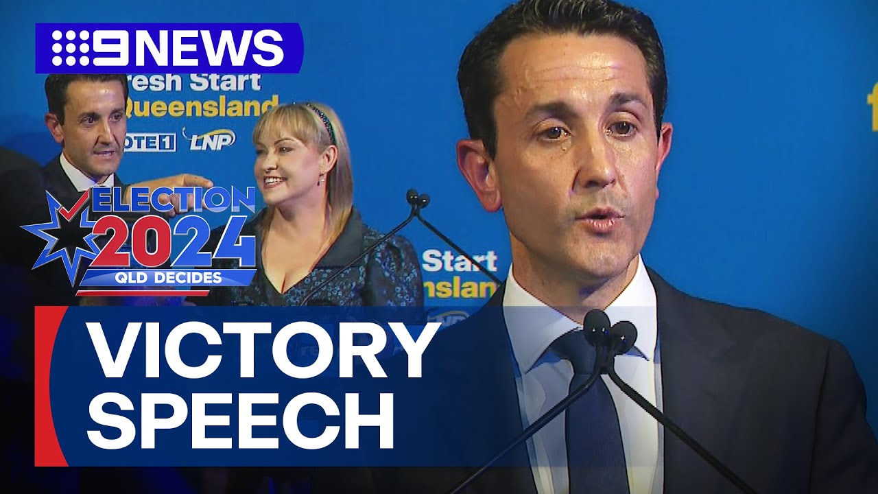 David Crisafulli delivers victory speech after LNP win | 2024 Queensland Election | 9 News Australia