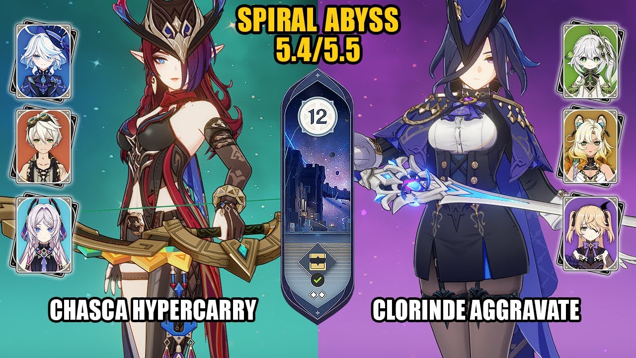 Chasca Hypercarry & Clorinde Aggravate | NEW Spiral Abyss 5.4 | Genshin Impact