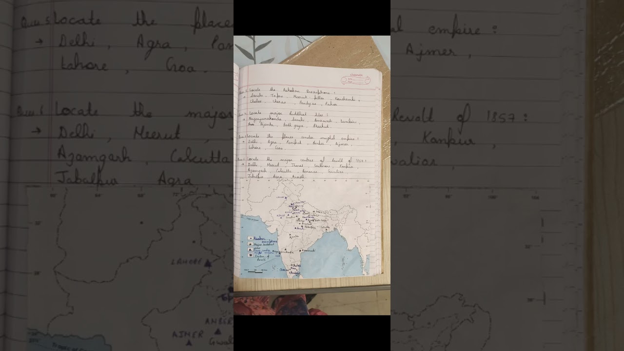 class 12 History map Ashokan Inscriptions and Buddhist sites