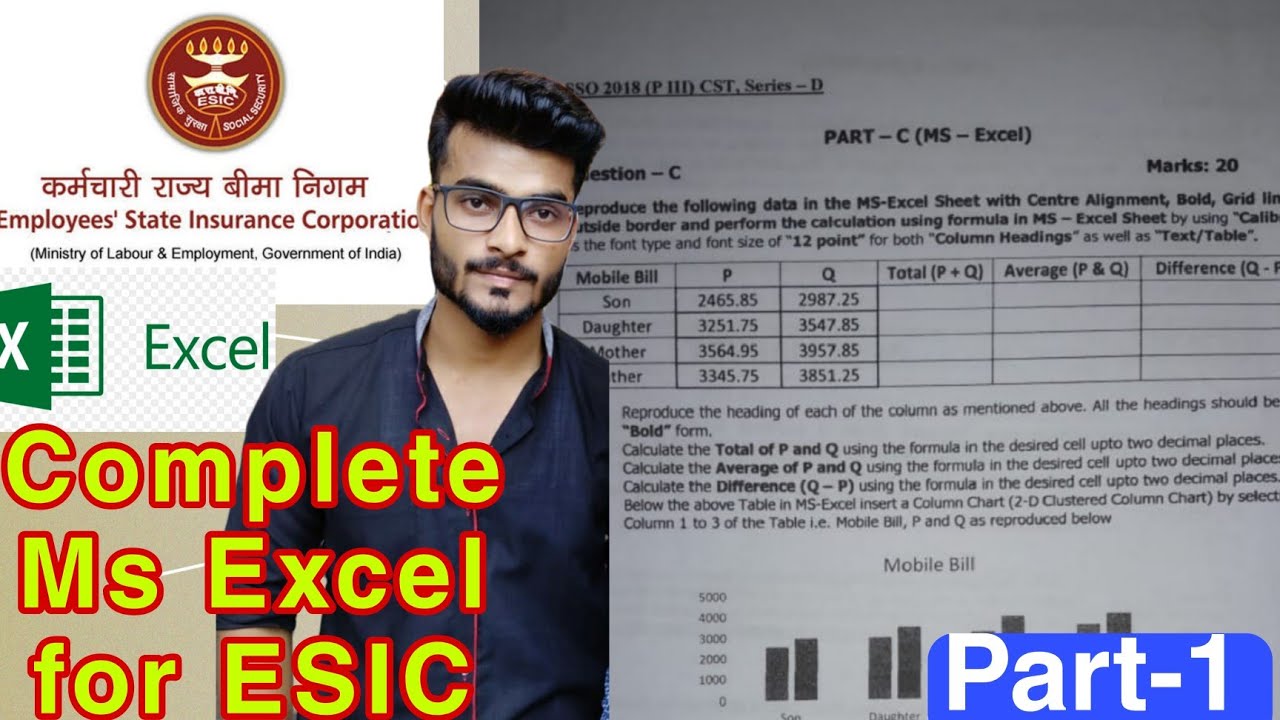 Computer skill test for ESIC UDC. Ms Excel for Esic udc. CST for esic udc. #msexcel #mspowerpoint .