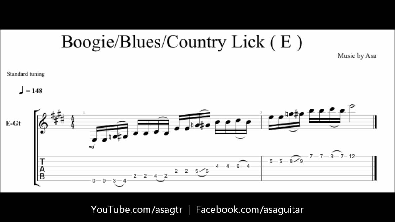 Guitar lick of the day! country/blues/boogie key of E *Fast/Slow demo + TAB*