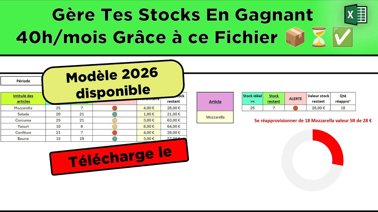 Ce fichier Excel gère tout seul tes stocks — Modèle 2026 disponible - Télécharge le