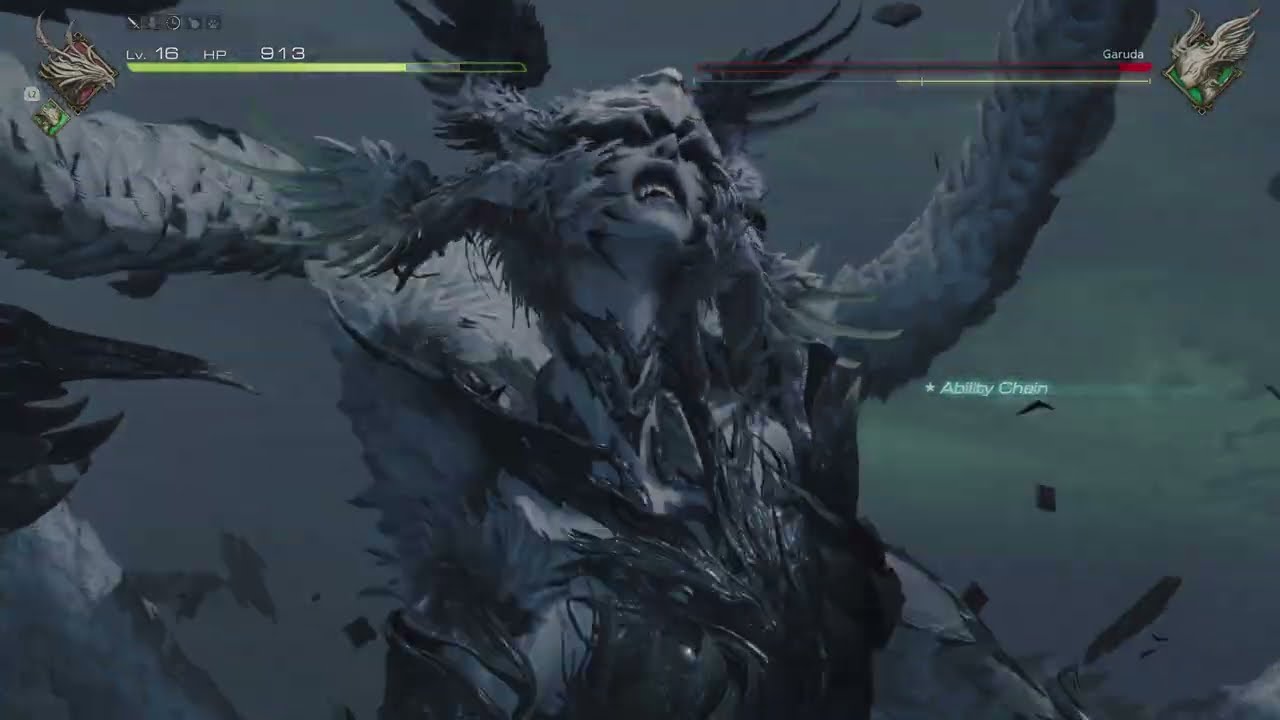 Clive vs. Garuda fight Final Fantasy XVI