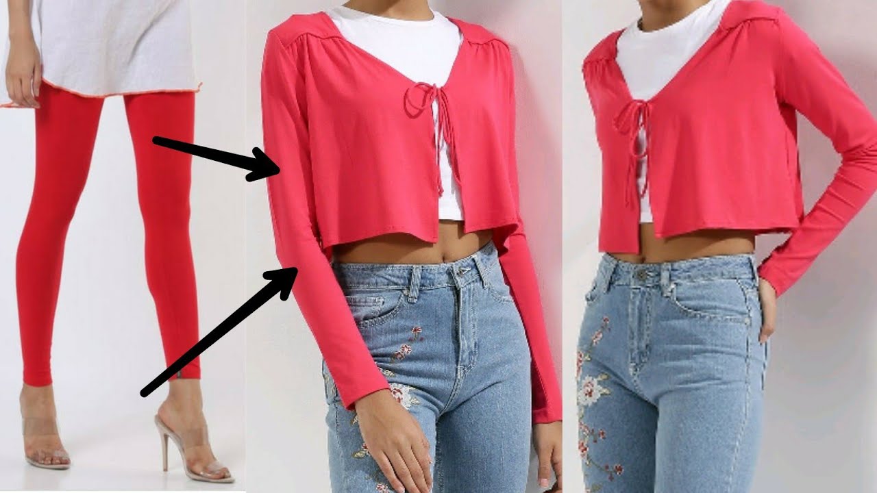 Convert/Recycle/Reuse Old Leggings into a shrug Only in 2 minutes/old leggings reuse|| (Hindi)