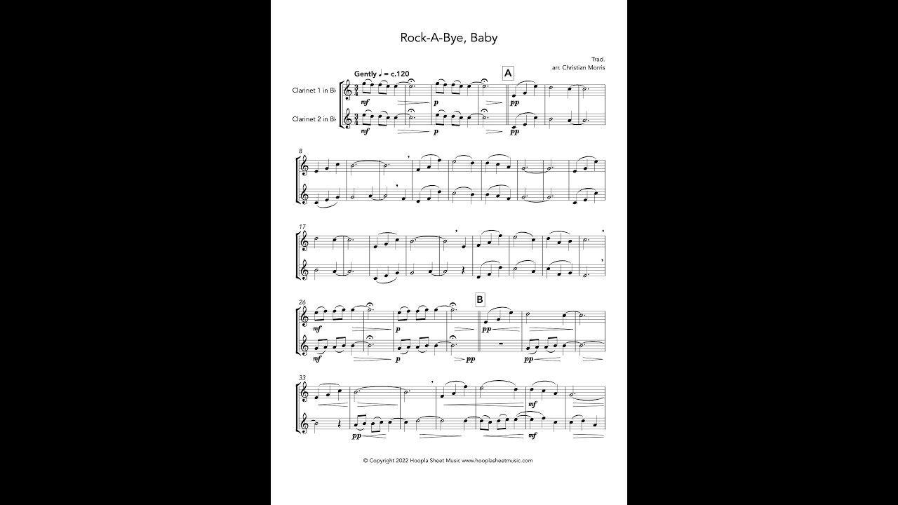 Rock-a-Bye, Baby (Clarinet Duet)