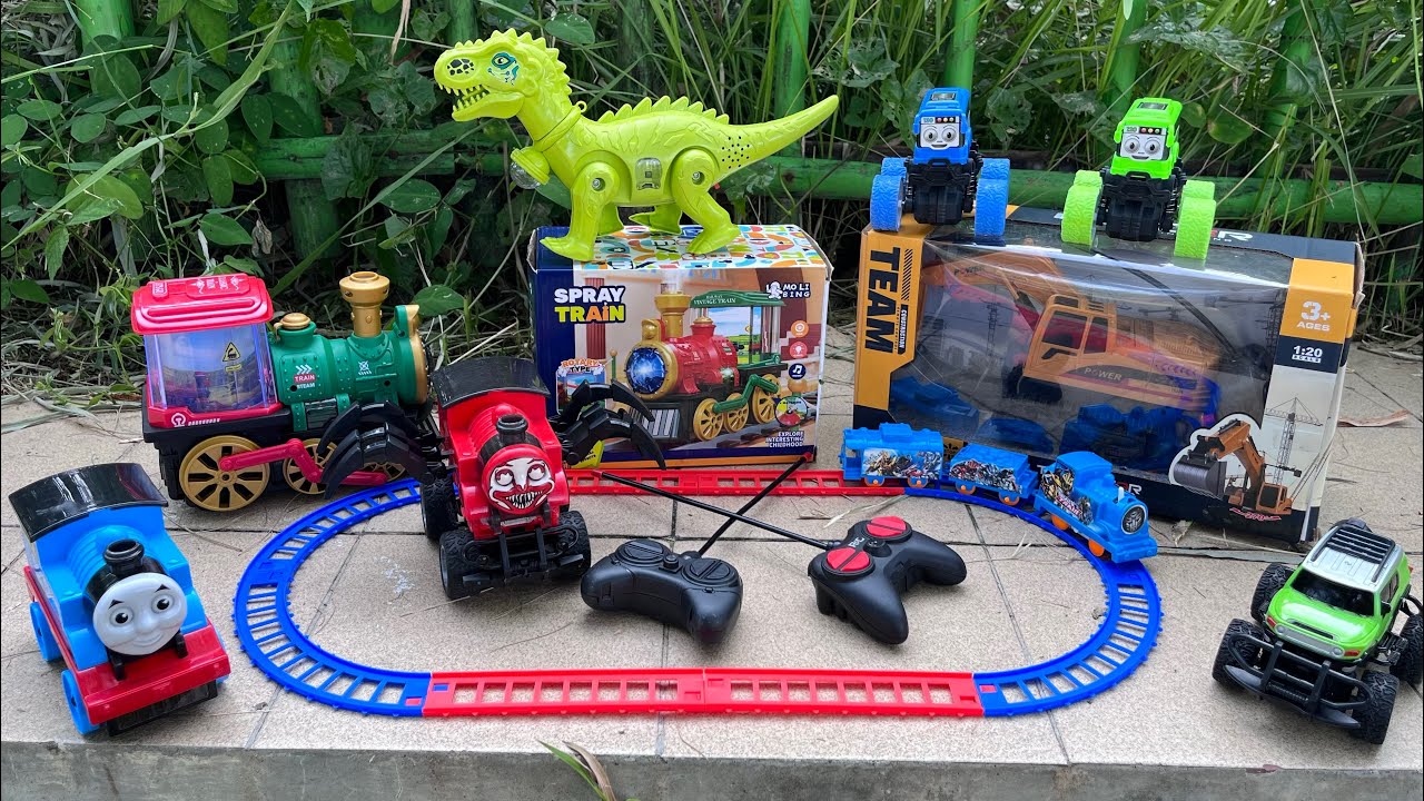 Rc kereta api classic, Unboxing dan merakit kereta Choochoocharles, Thomas And Friends, Dino, Jeep 