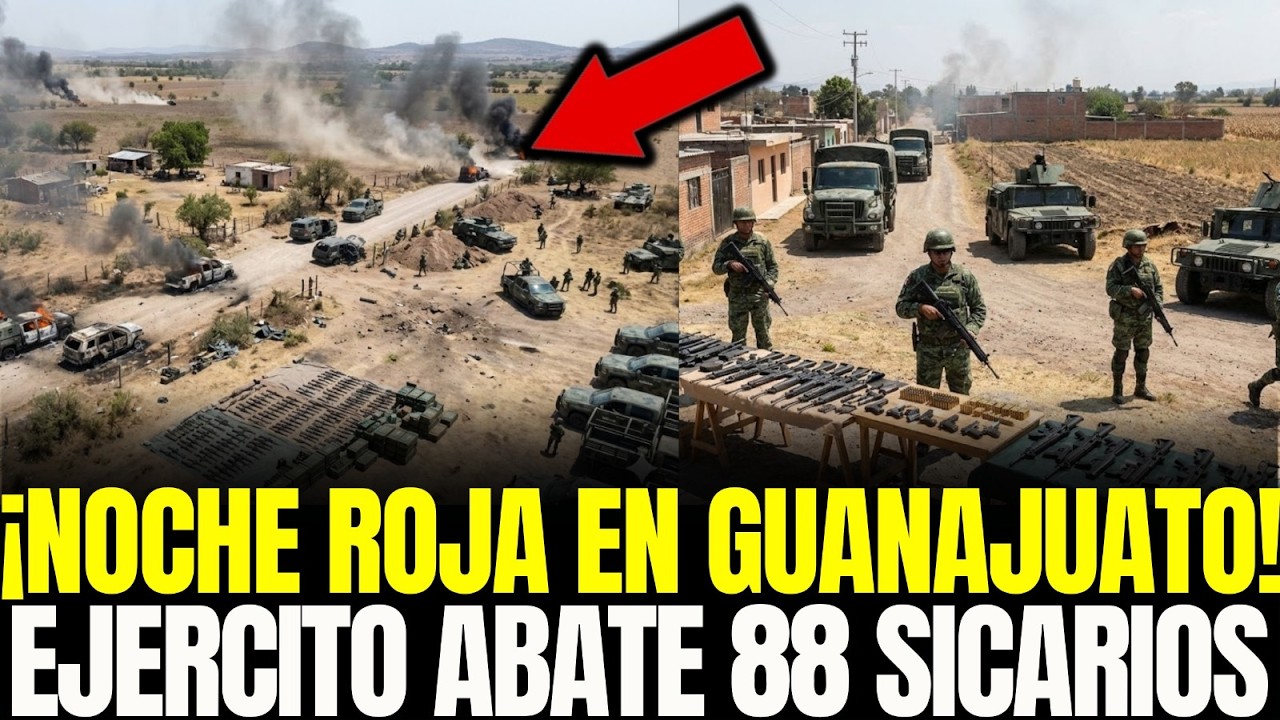 ¡NOCHE ROJA en GUANAJUATO! EJÉRCITO ABATE 88 SICARIOS y ASEGURA 240 ARMAS