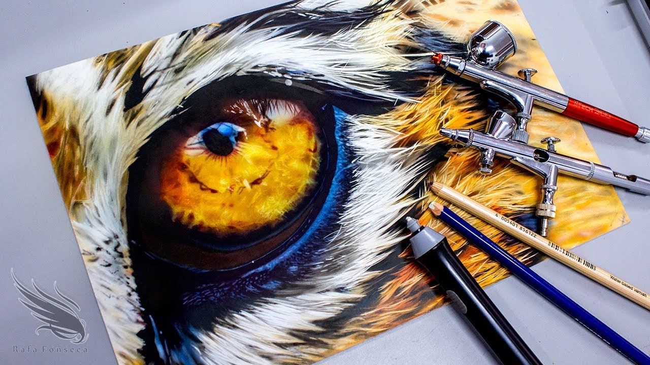 Painting Eye of the Tiger - Airbrush Eye of the Tiger / Rafa Fonseca