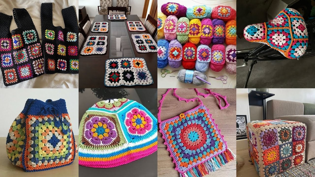Fabulous & Unique Granny Square Free Crochet Items patterns 