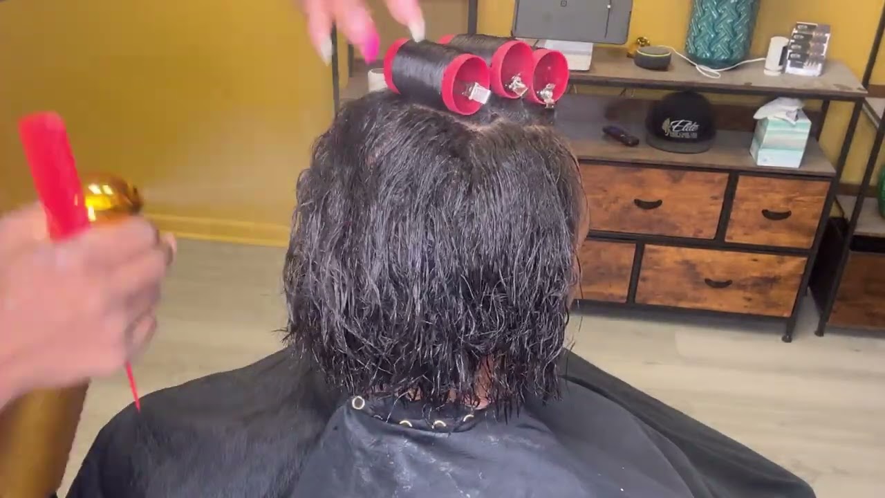 This one took me way back| Roller set on Relaxed hair