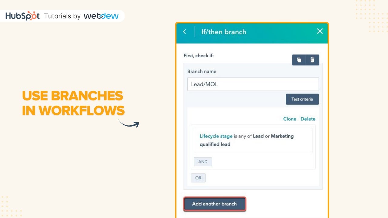 How to use branches in workflows in HubSpot