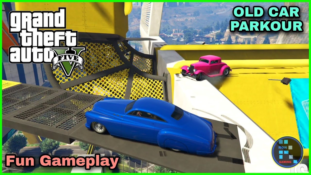 GTA V | Amazing Old Cars Parkour Fun With RON