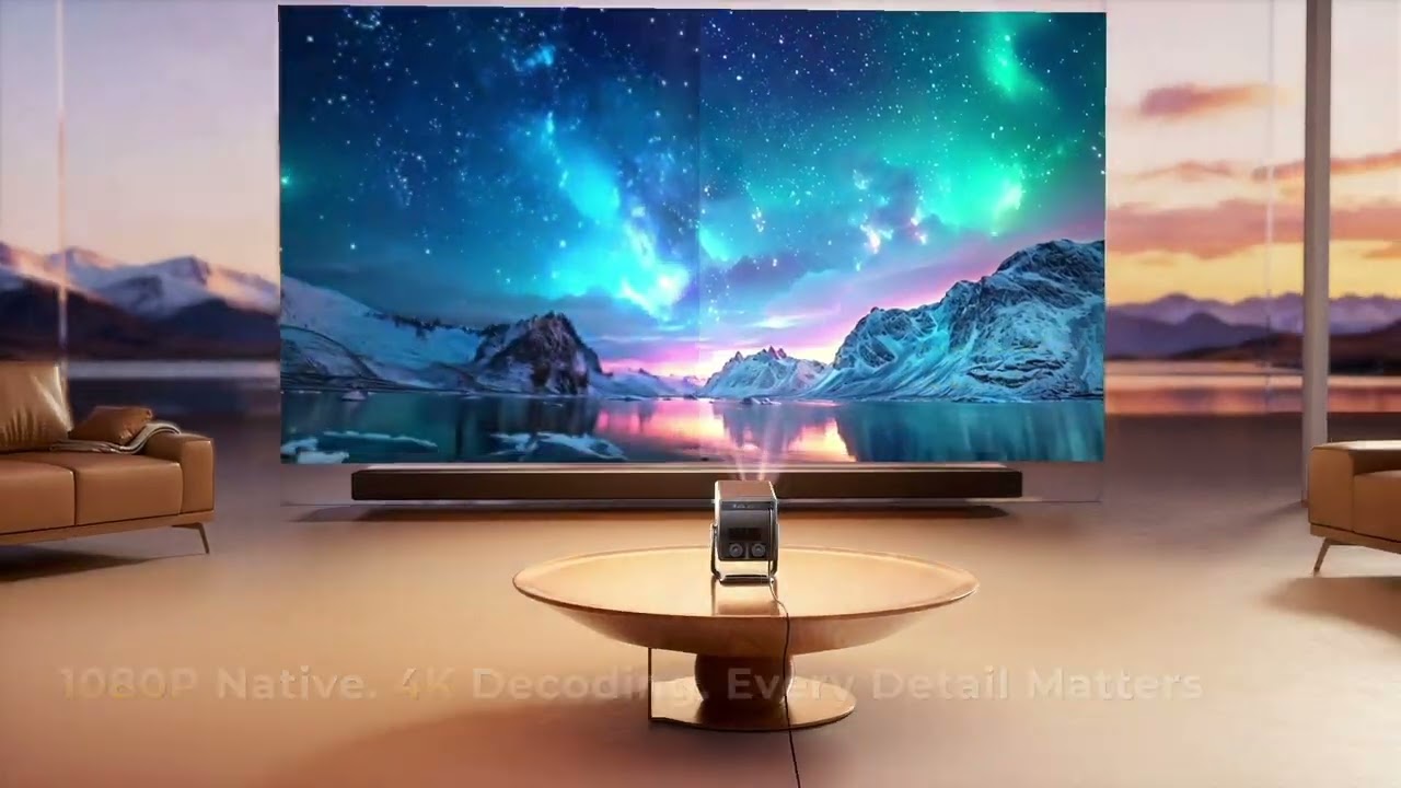 TOPTRO A2 Smart Projector 4K [VIDAA Live TV & 36W Dolby & Voice Control] with WiFi6 and Bluetooth