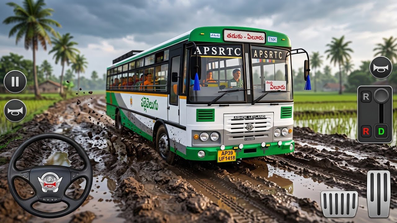 😱 Can APSRTC Pallevelugu Bus Survive This Dangerous Village Mud Road? | BUSSID