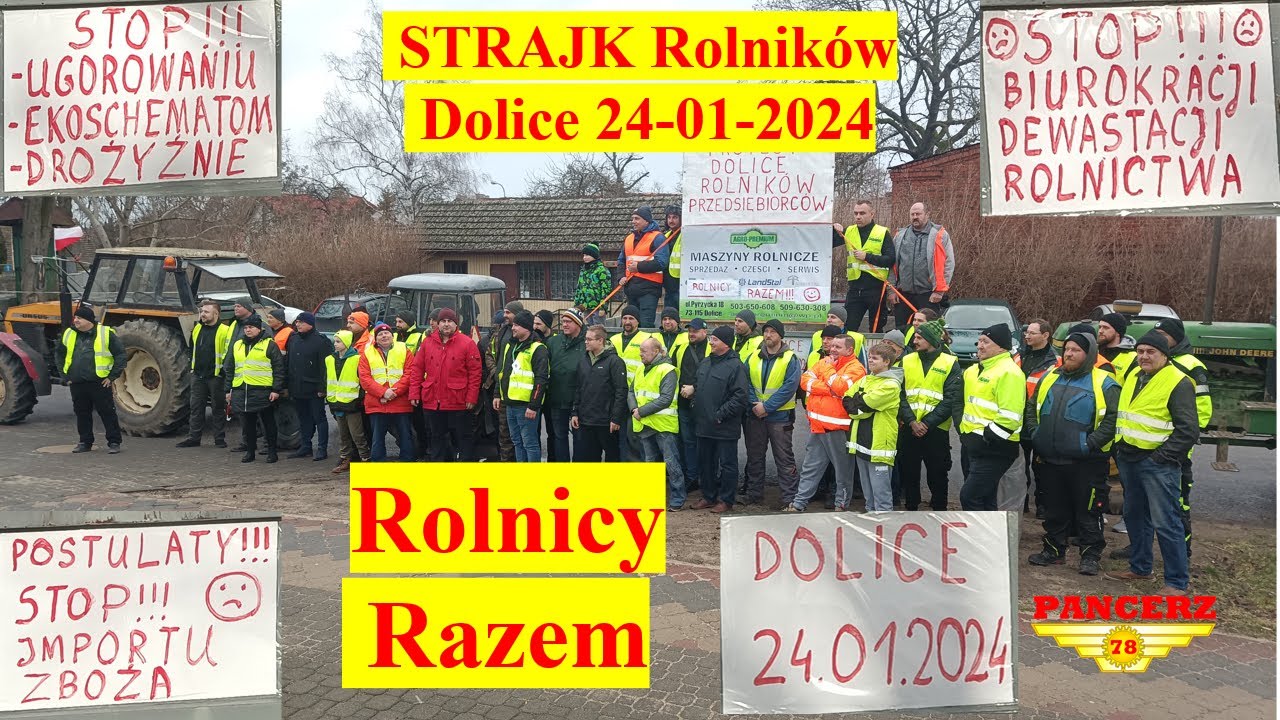 STRAJK Rolników Dolice powiat stargardzki zachodniopomorskie 24-01-2024 Rolnicy Razem