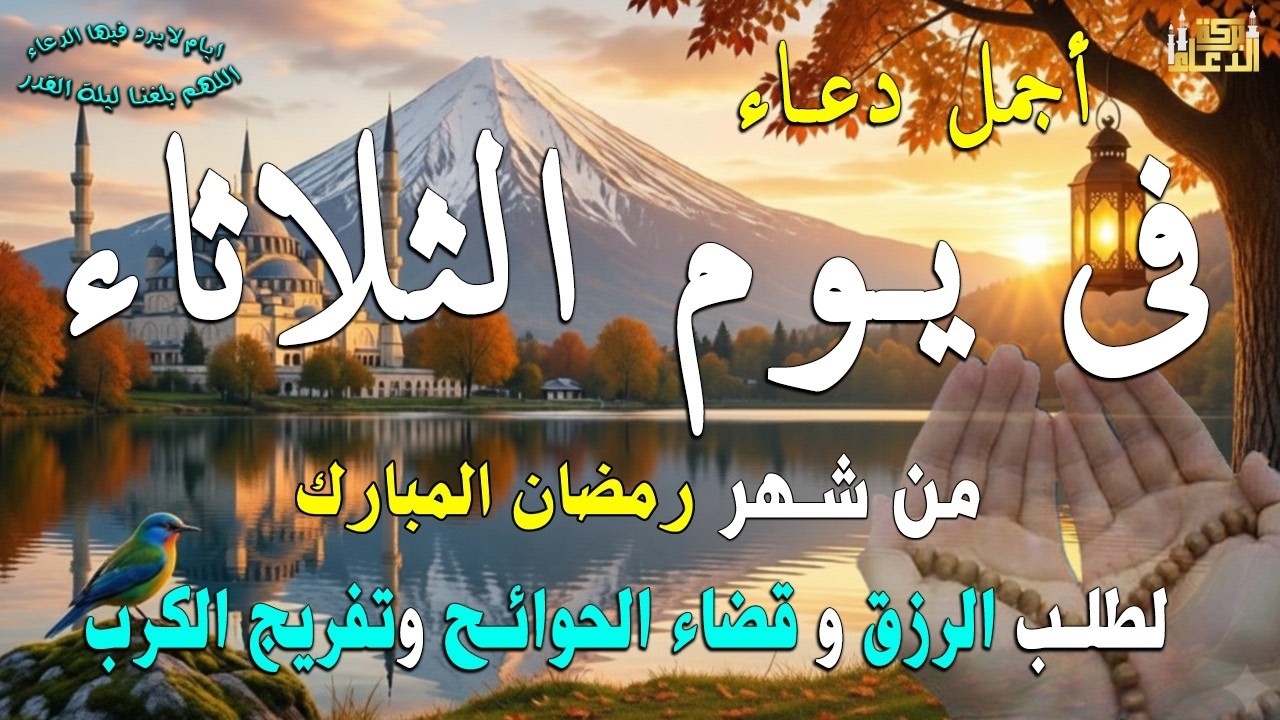 دعاء فى يوم الثلاثاء المستجاب دعاء في يوم 13 من شهر رمضان للرزق والشفاء العاجل وقضاء الحوائج 🤲(4k)