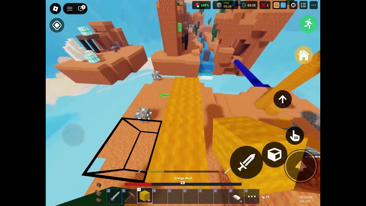 Me beating my brother in bed wars 1v1