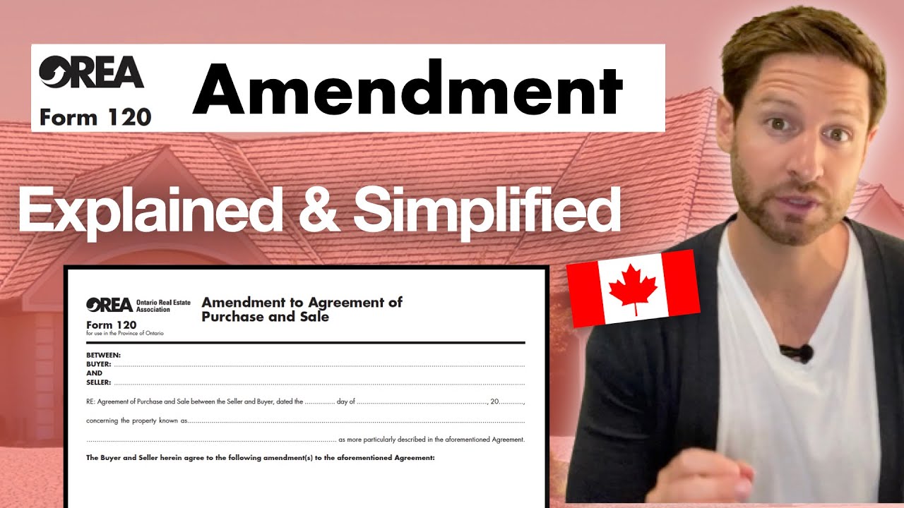 AMENDMENT to Agreement of Purchase and Sale ONTARIO OREA Form 120 🇨🇦
