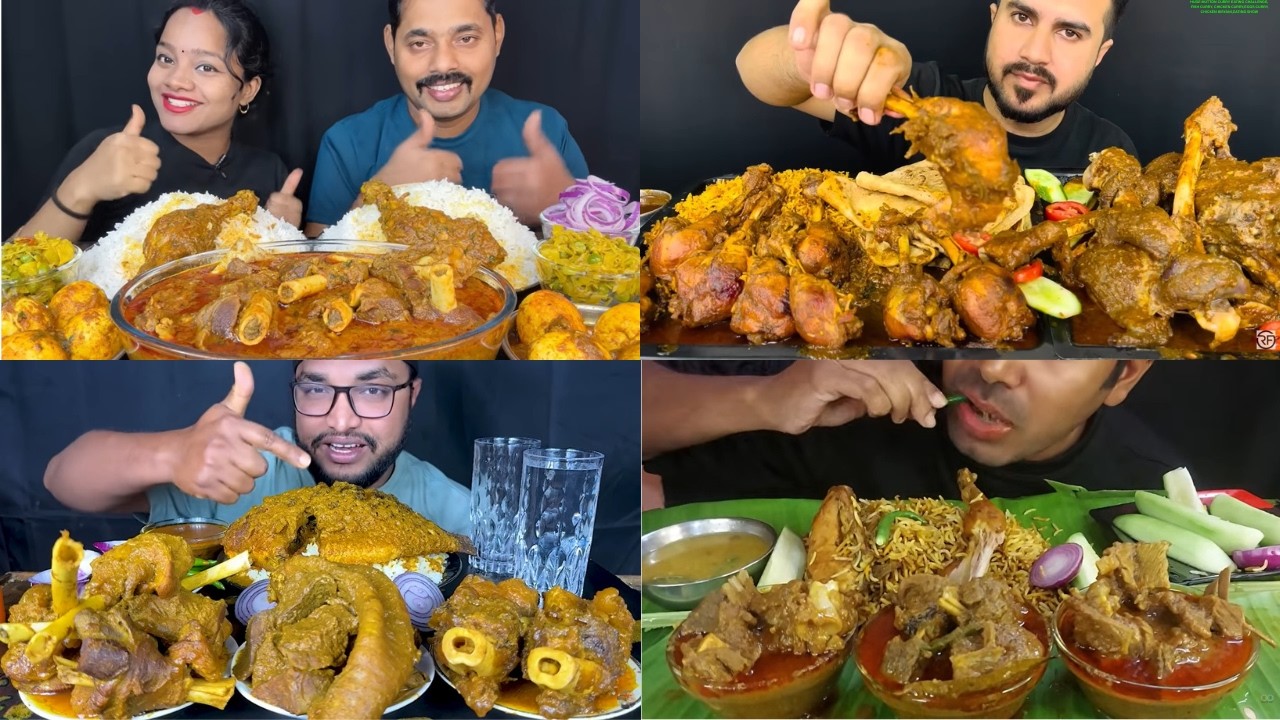 HUGE MUTTON CURRY EATING CHALLENGE, FISH CURRY, CHICKEN CURRY,EGGS CURRY,CHICKEN BIRYANI,EATING SHOW