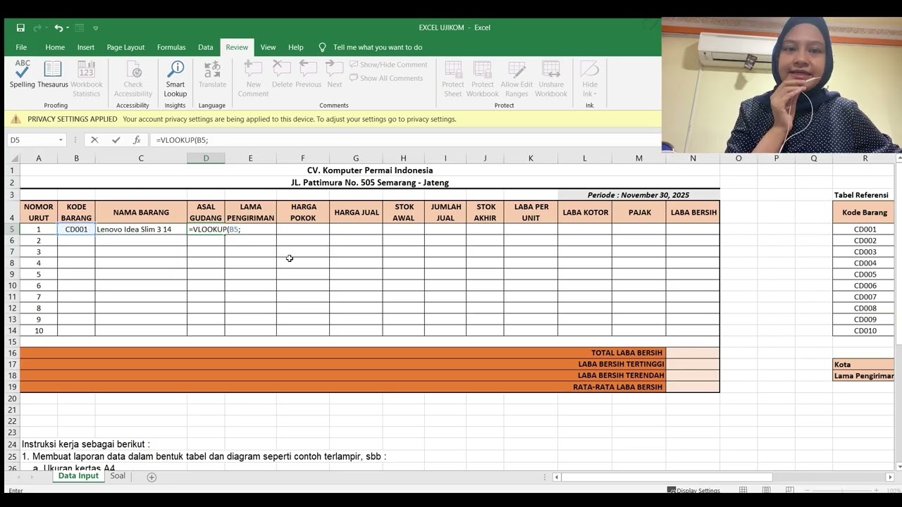 Membuat Laporan dengan Excel Spreadsheet