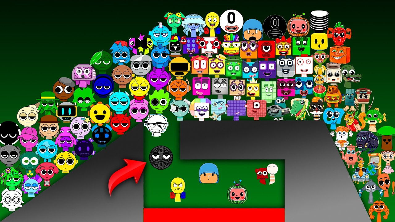 100 + 12 Bonus SPRUNKI VS Numberblocks VS Italian Brainrot Marble Race - Who will be the champion?