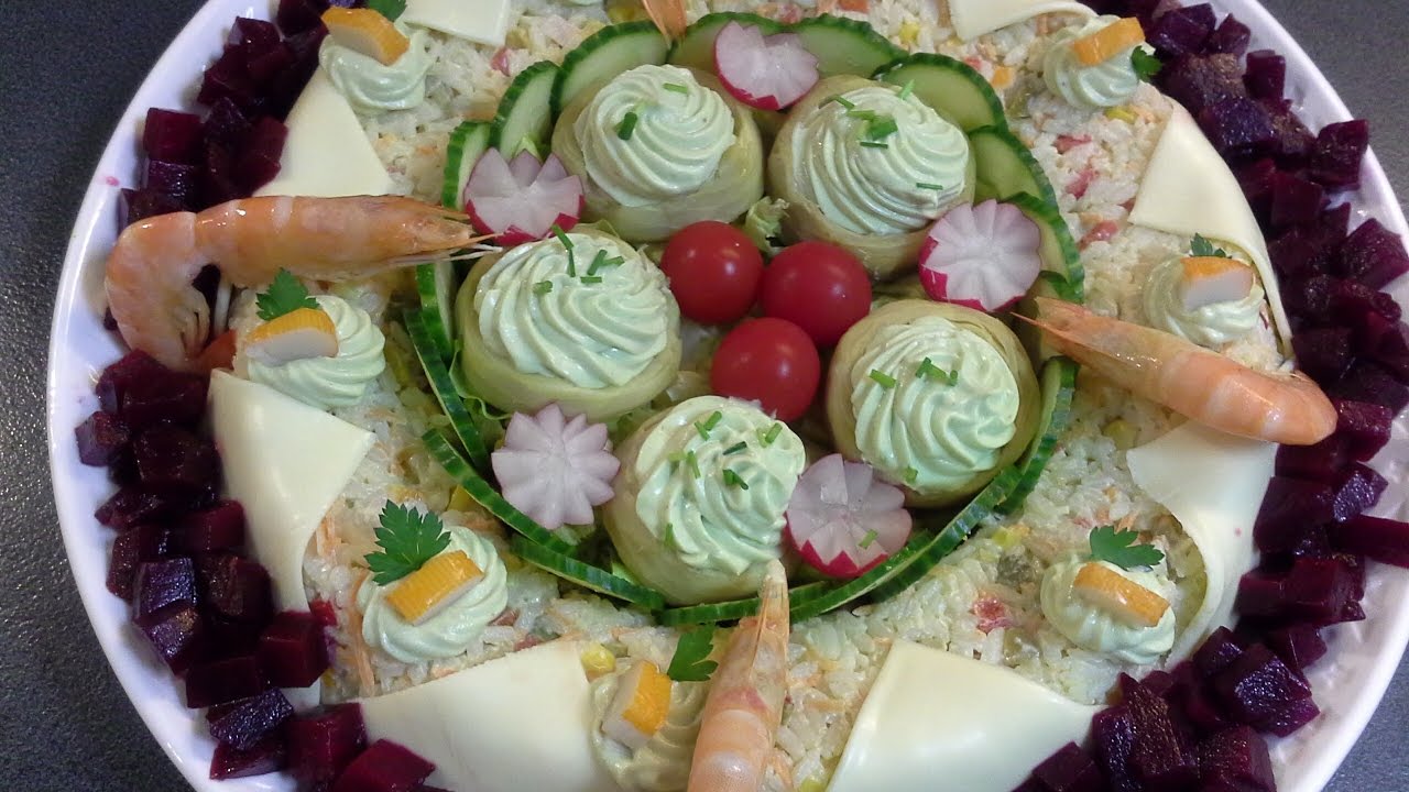 Salade fraîche au riz سلطة راقية للضيوف )فن تزيين السلطات(