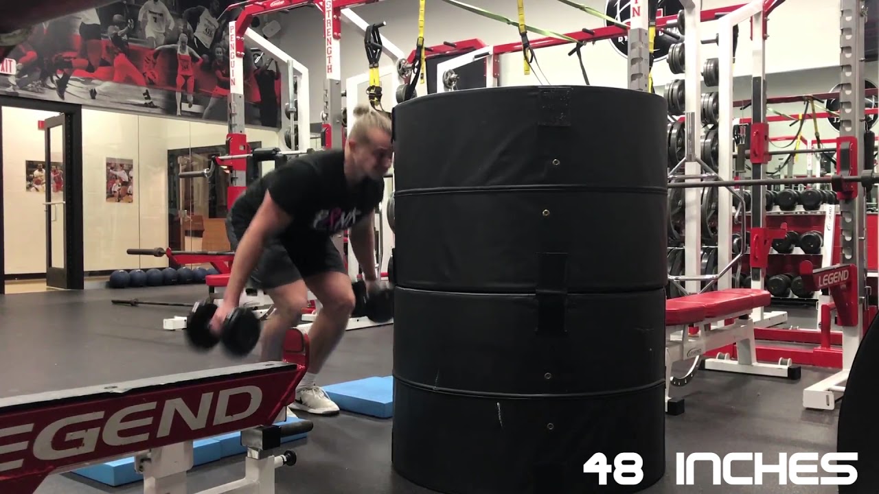 Accentuated Eccentric DB Box Jump
