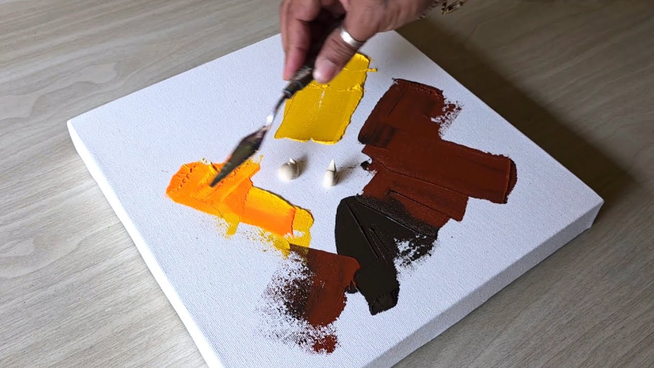 Abstract Painting Demo / Acrylic Painting Technique / Step By step 