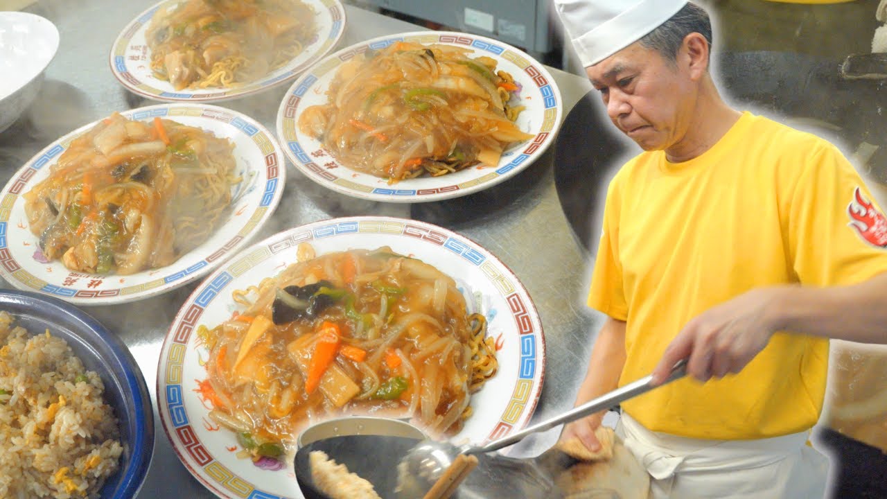Огромный вок! Хрустящая лапша! и густой соус! Лучшая Ankake Yakisoba