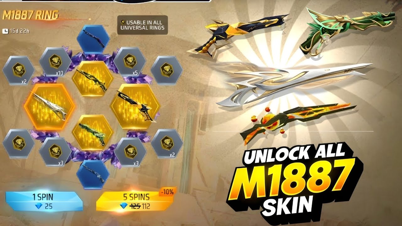 NEW M1887 RING EVENT || RAMADAN M1887SKIN RING EVENT FREEFIRE || I GOT M188U SKIN