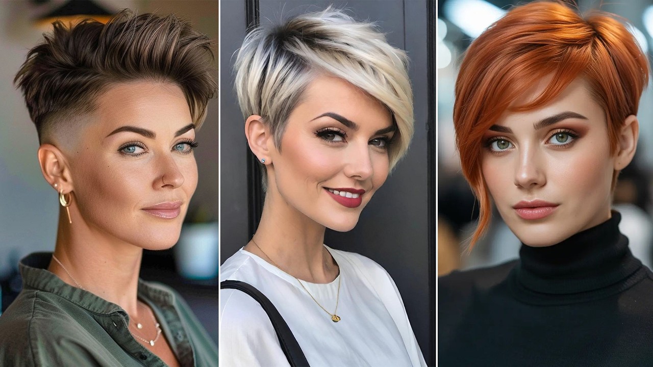 Extreme Pixie Cut Transformation Silver Hair Transformation ✂️#pixie Cut Makeover #hairstyle
