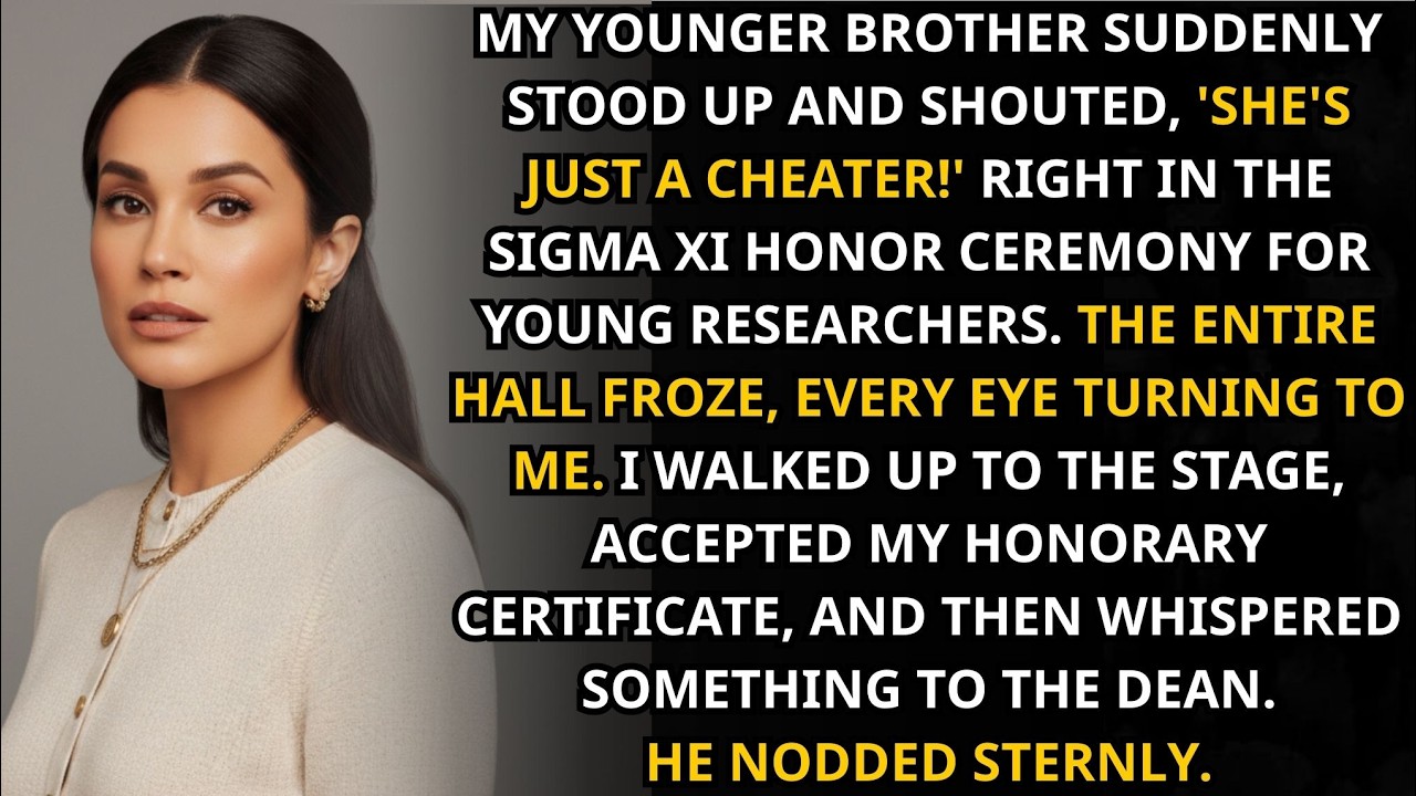 My brother stood up yelling 'She's a cheater!' I took certificate and whispered a word to the dean !