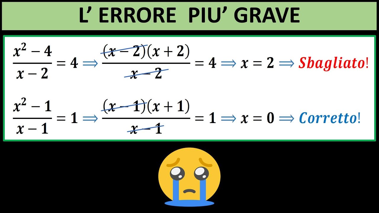 L'ERRORE PIU' GRAVE NELLE EQUAZIONI FRATTE