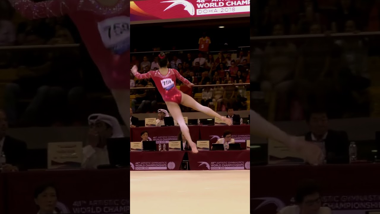 Morgan Hurd Slow Motion Floor Exercise Doha 2018 Artistic World Championships All Around Part 5 of 7