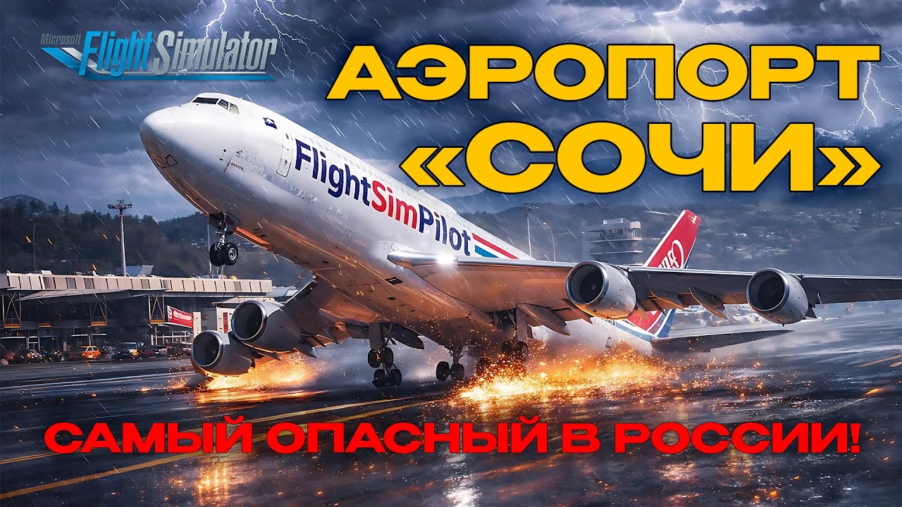 Посадка Boeing 747 в ШТОРМ в Аэропорту СОЧИ (ЖЕСТЬ!) | ТОП Опасных Аэропортов