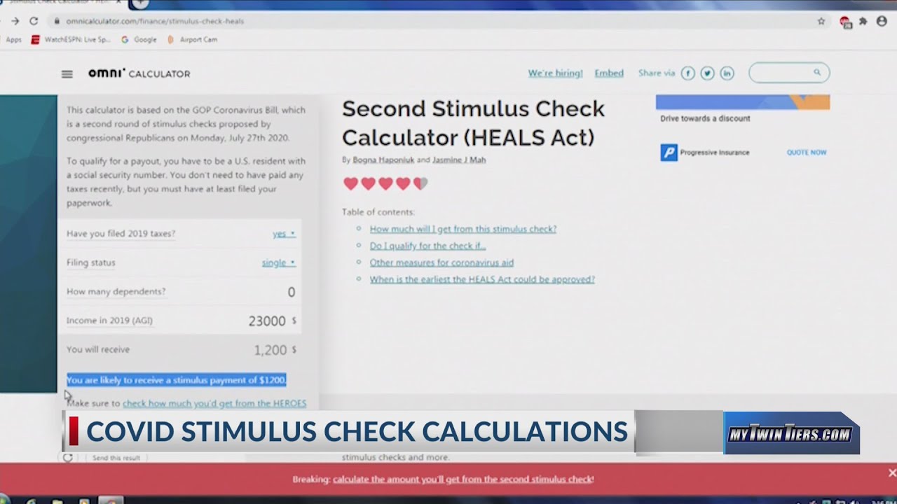 Stimulus Check Calculations for single person income