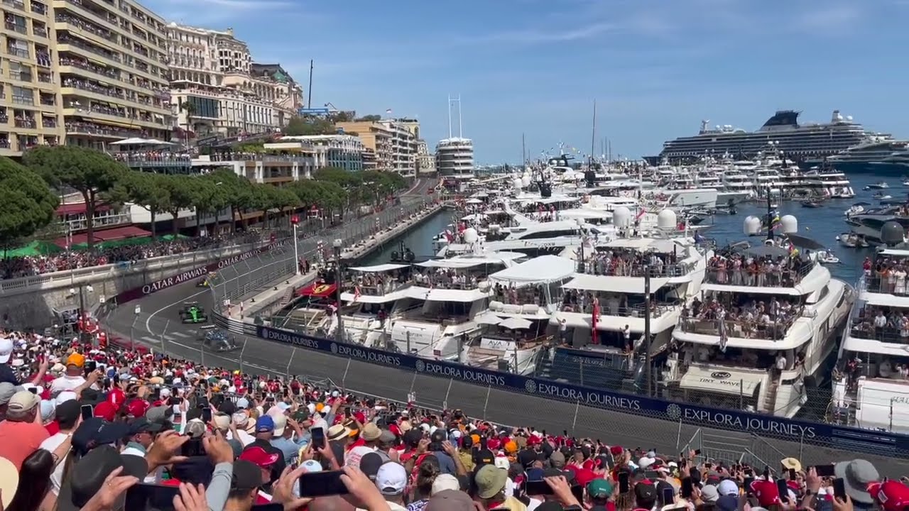 Monaco Grand Prix 2025 F1 opening lap Grandstand Tribune K2 view