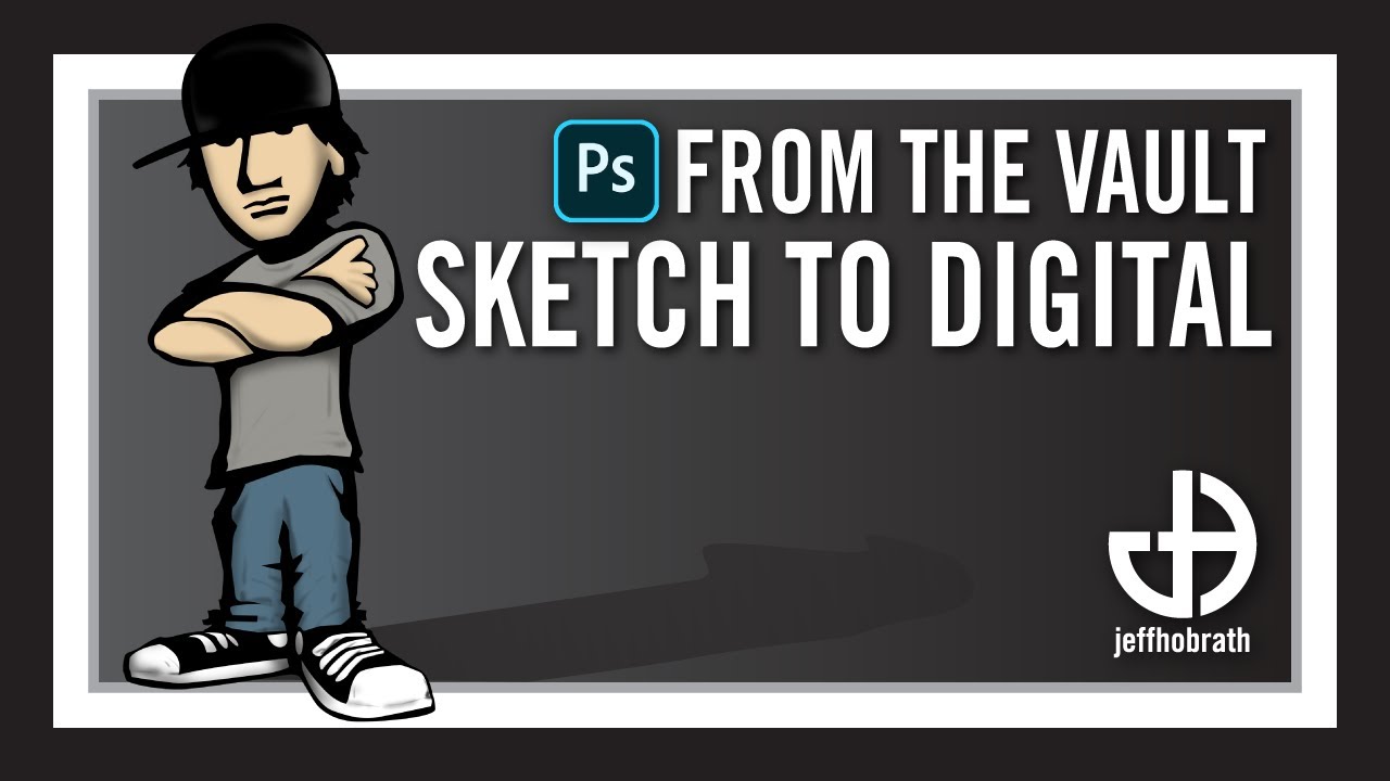 From the Vault - Jeff Hobrath Art Studio - Illustrating a cartoon from sketch to Photoshop