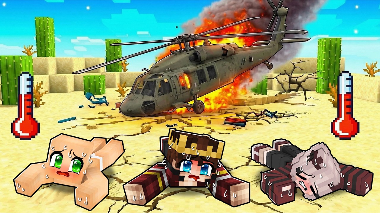 HELİKOPTER KAZASINDAN SAĞ KURTULDUK 😱 - Minecraft