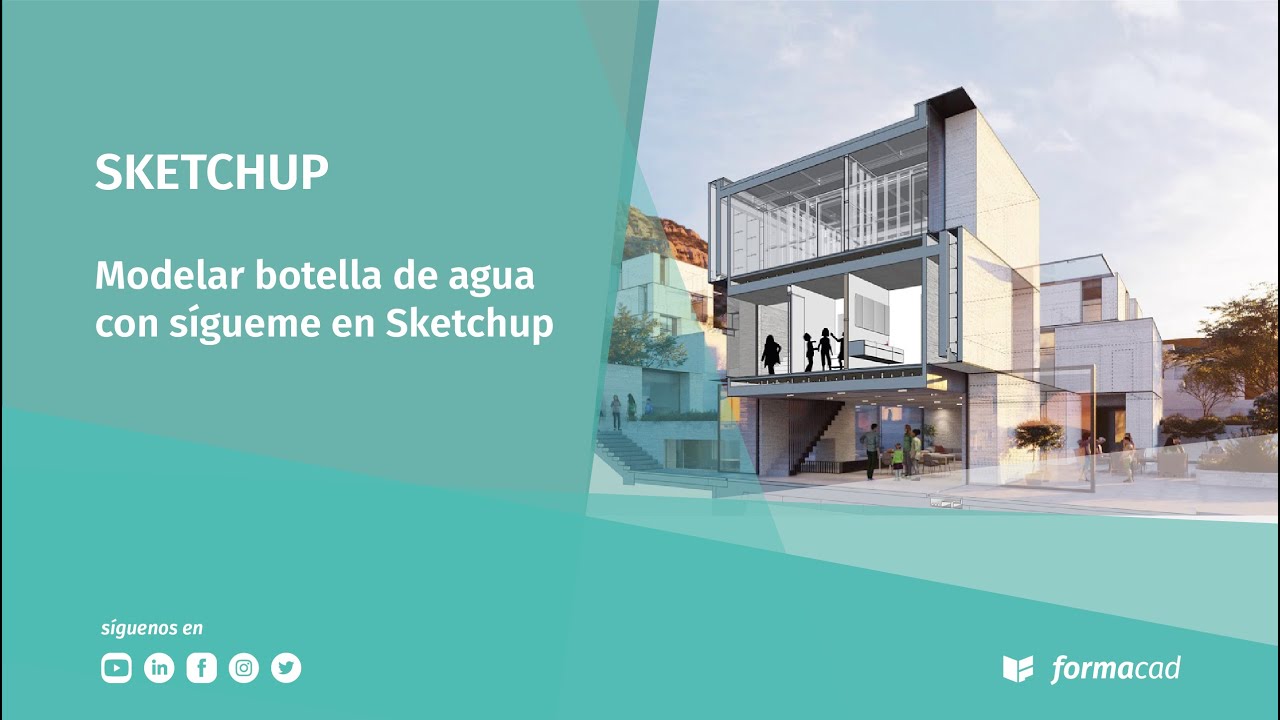 Modelar botella de agua con sígueme en Sketchup