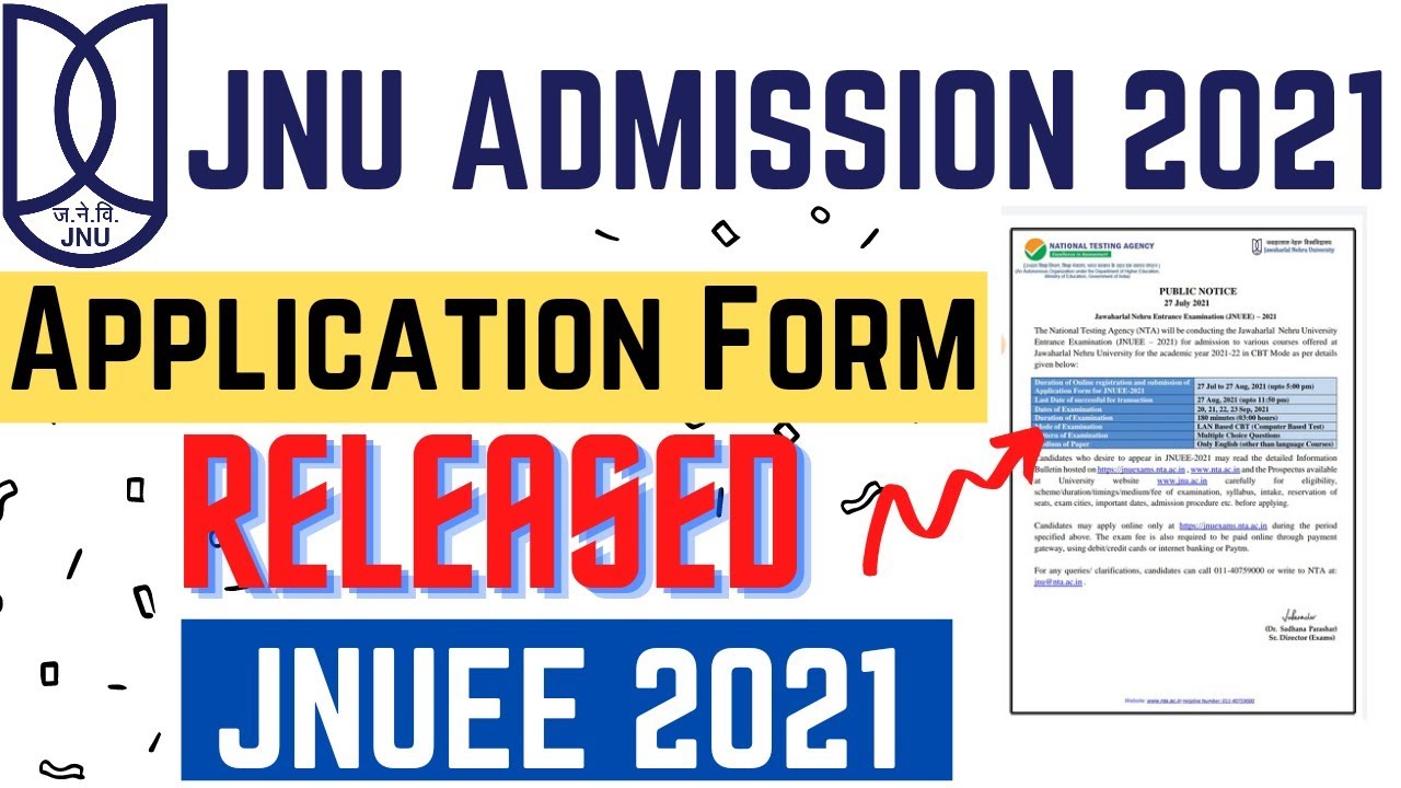JNU Application Form 2021 आ गया🔥 | JNU Entrance Exam 2021 Form | JNU Admission 2021 | JNUEE 2021