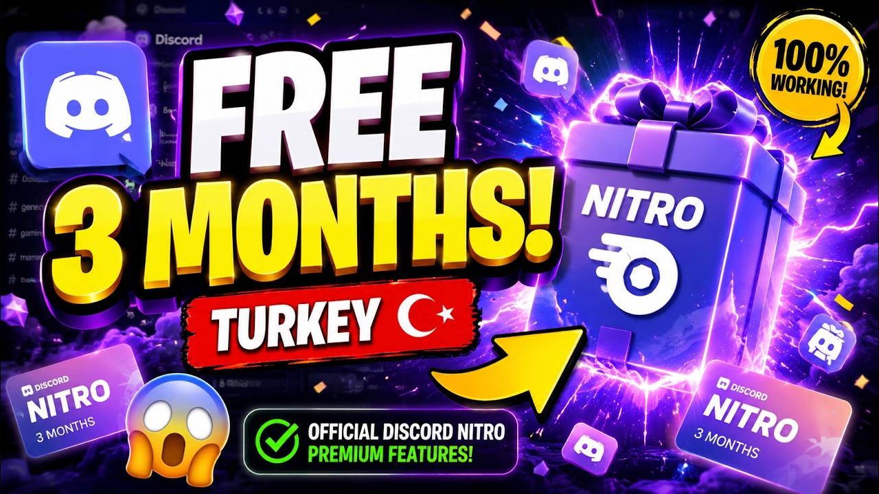 🎁 Discord Nitro 3 Ay &Uuml;cretsiz! 🇹🇷