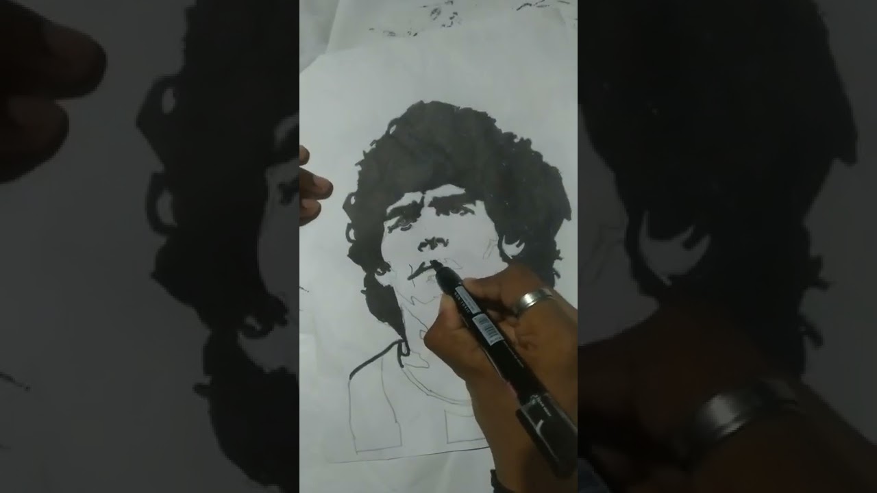 DIEGO MARADONNA STENCIL ART ❤️| tutorial |  |stencil | #art#artwork#football#mardonna#malayalam#